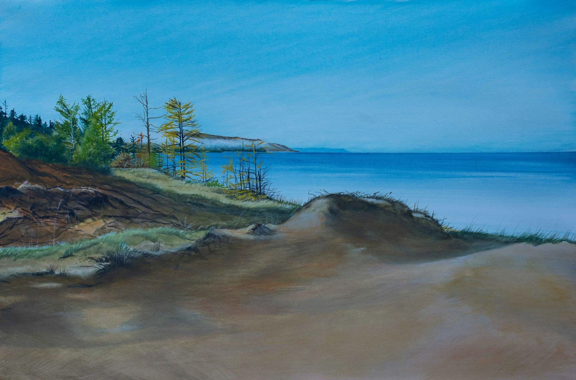 Дюна. Из серии «Время настоящее, пространство линейное». 2025. Бумага, акварель.<br>
Изображение: evgeniyaburavleva.pro