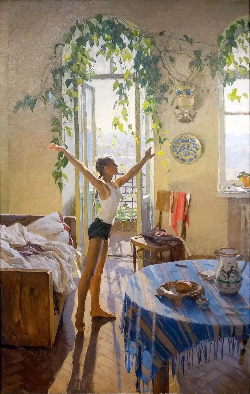 Утро. 1954. Холст, масло.<br>Изображение: Государственная Третьяковская галерея, Москва