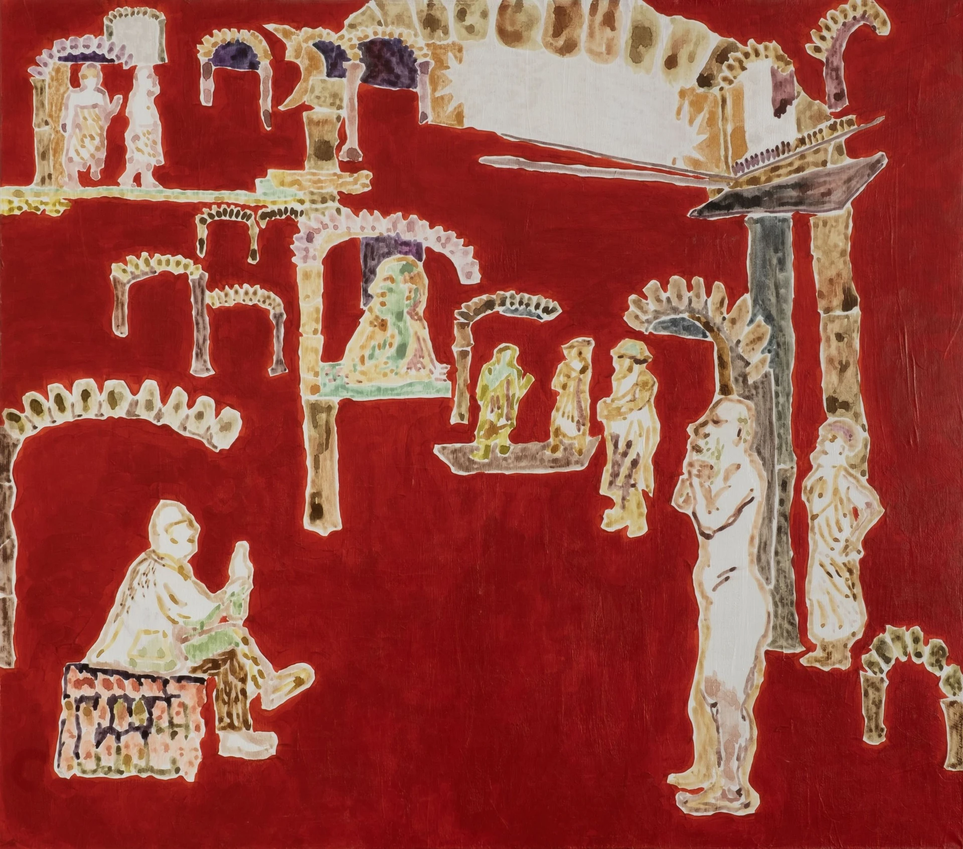 Из серии «Ждут очищения». 2025. Холст, акрил, акварель.<br>
Изображение: Галерея MYTH