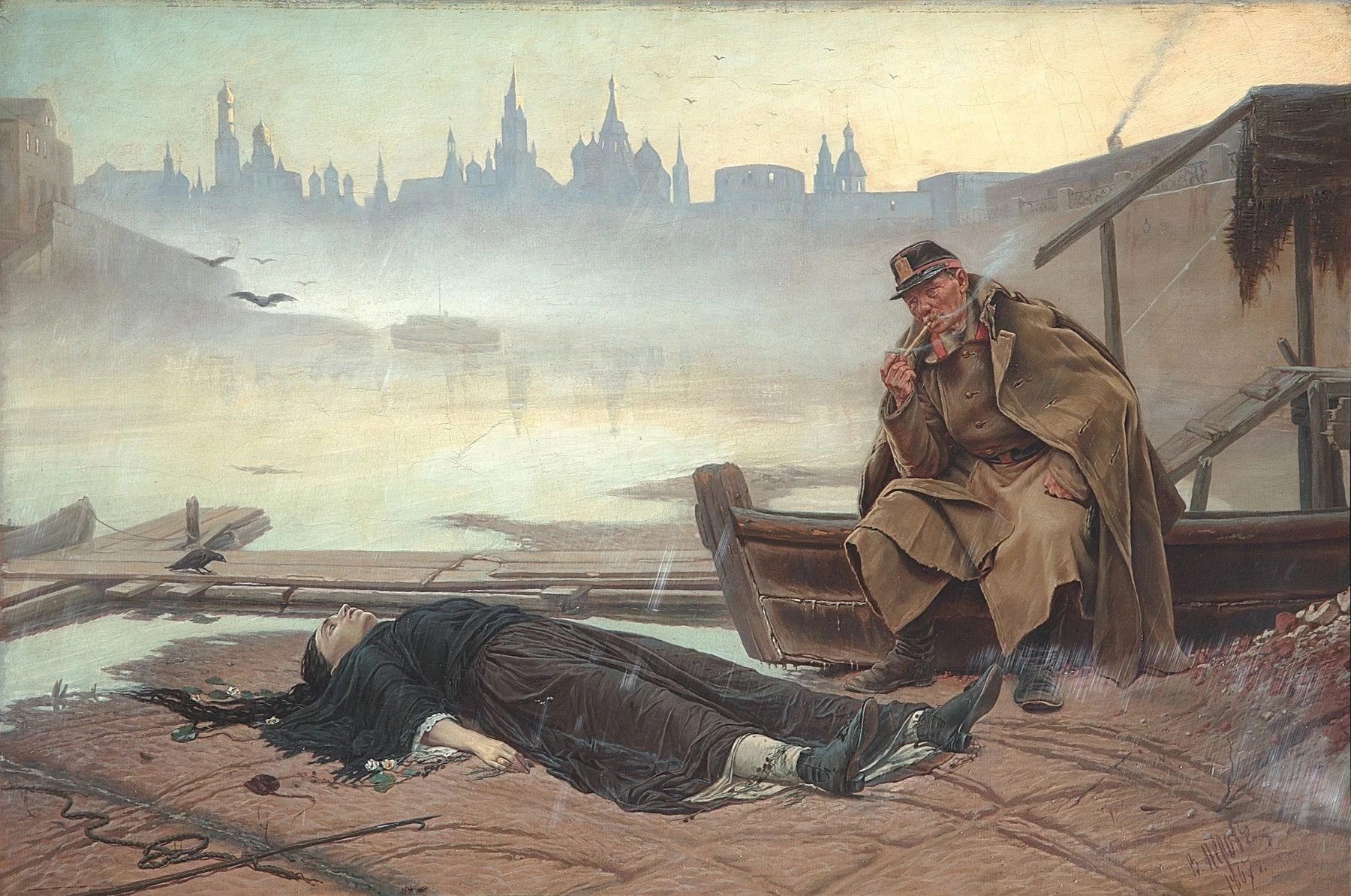 Утопленница. 1867. Холст, масло.<br>Изображение: Государственная Третьяковская галерея, Москва