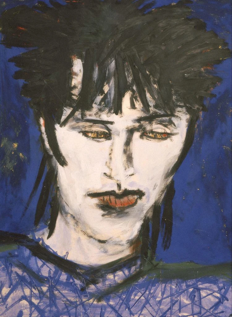 Портрет Виктора Цоя. 1986. Оргалит, темпера. <br> Изображение: частное собрание