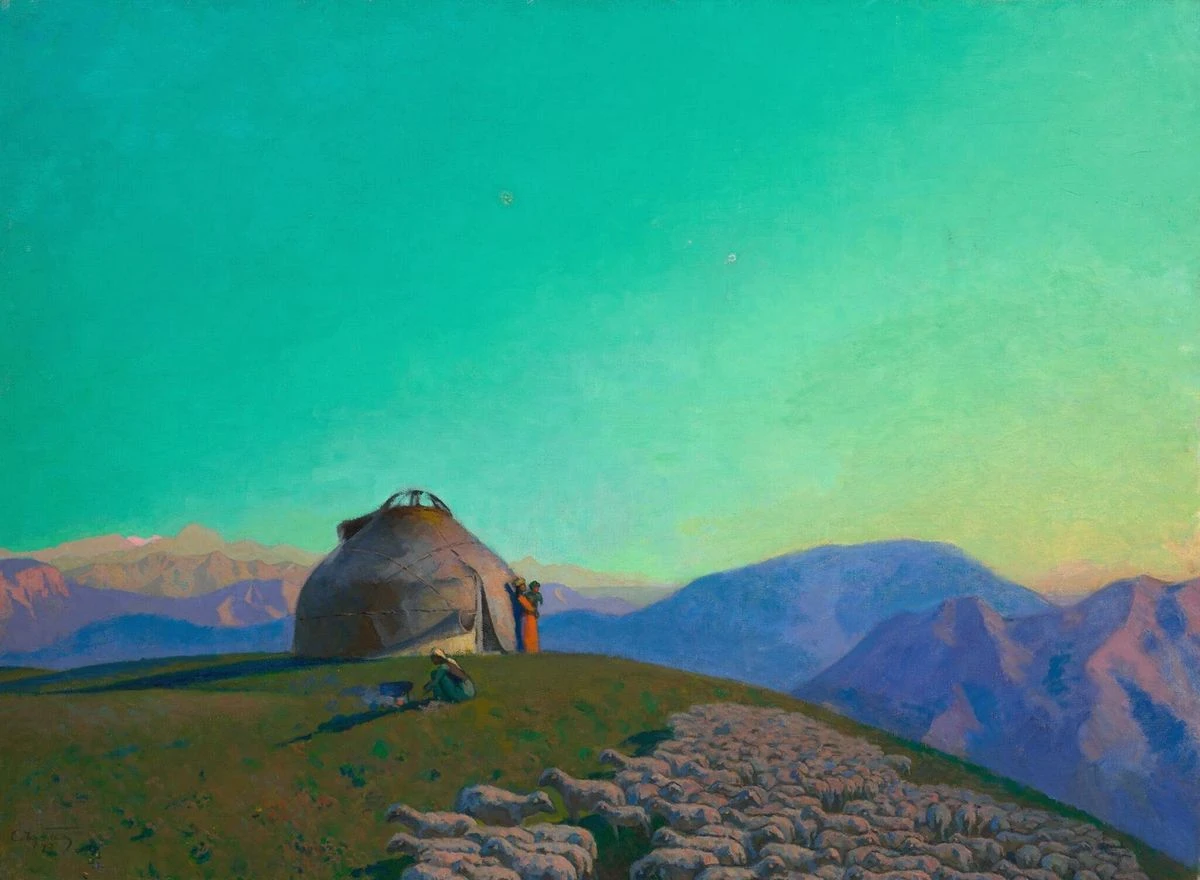 Прикосновение к вечности. 1973. Холст, масло.<br>Изображение: Государственная Третьяковская галерея, Москва