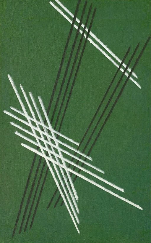 Линии на зеленом № 92. 1919. Холст, масло.<br>Изображение: Вятский художественный музей имени В. М. и А. М. Васнецовых, Киров