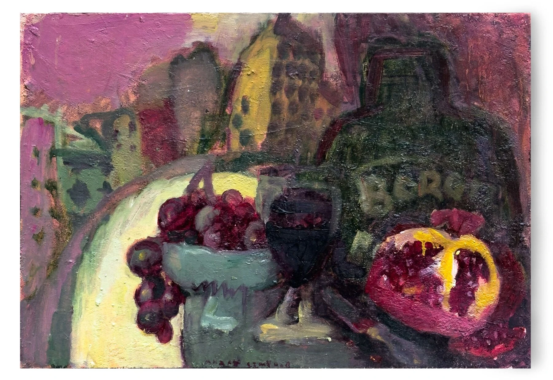 Бокал портвейна на Мойке. 2019. Холст, масло.<br>
Изображение: Nikolay Evdokimov Gallery, Санкт-Петербург