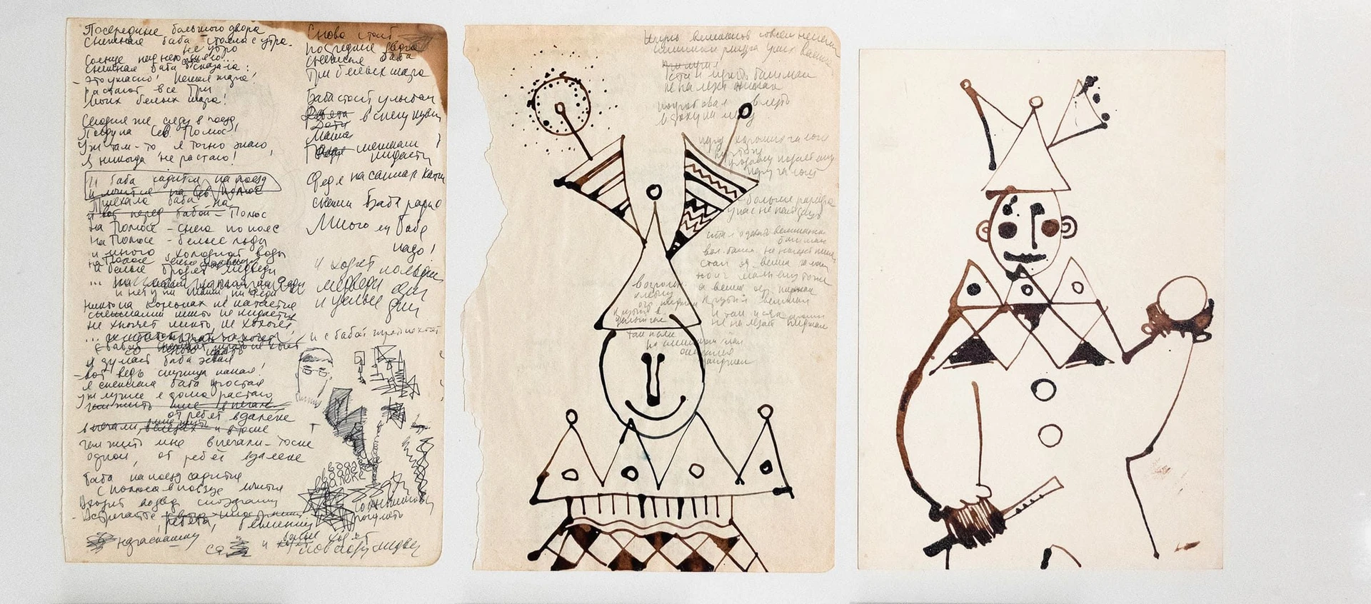 Рисунки Ирины Пивоваровой на выставке «Центр исследований Оттепели. Эпизод III» в Центре Вознесенского.<br>Фото: предоставлено пресс-службой Центра Вознесенского