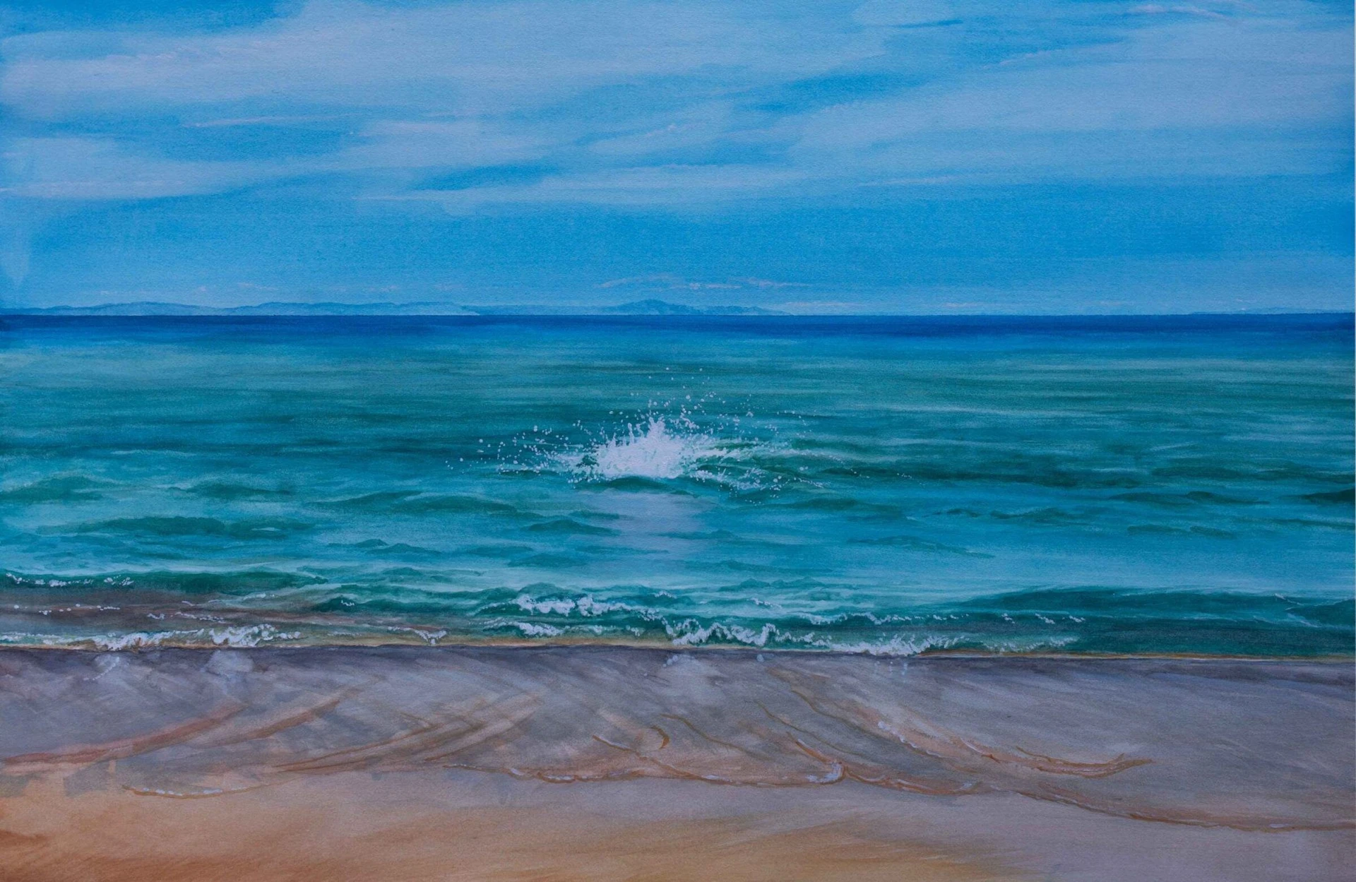 Всплеск. Из серии «Время настоящее, пространство линейное». 2025. Бумага, акварель.<br>
Изображение: evgeniyaburavleva.pro