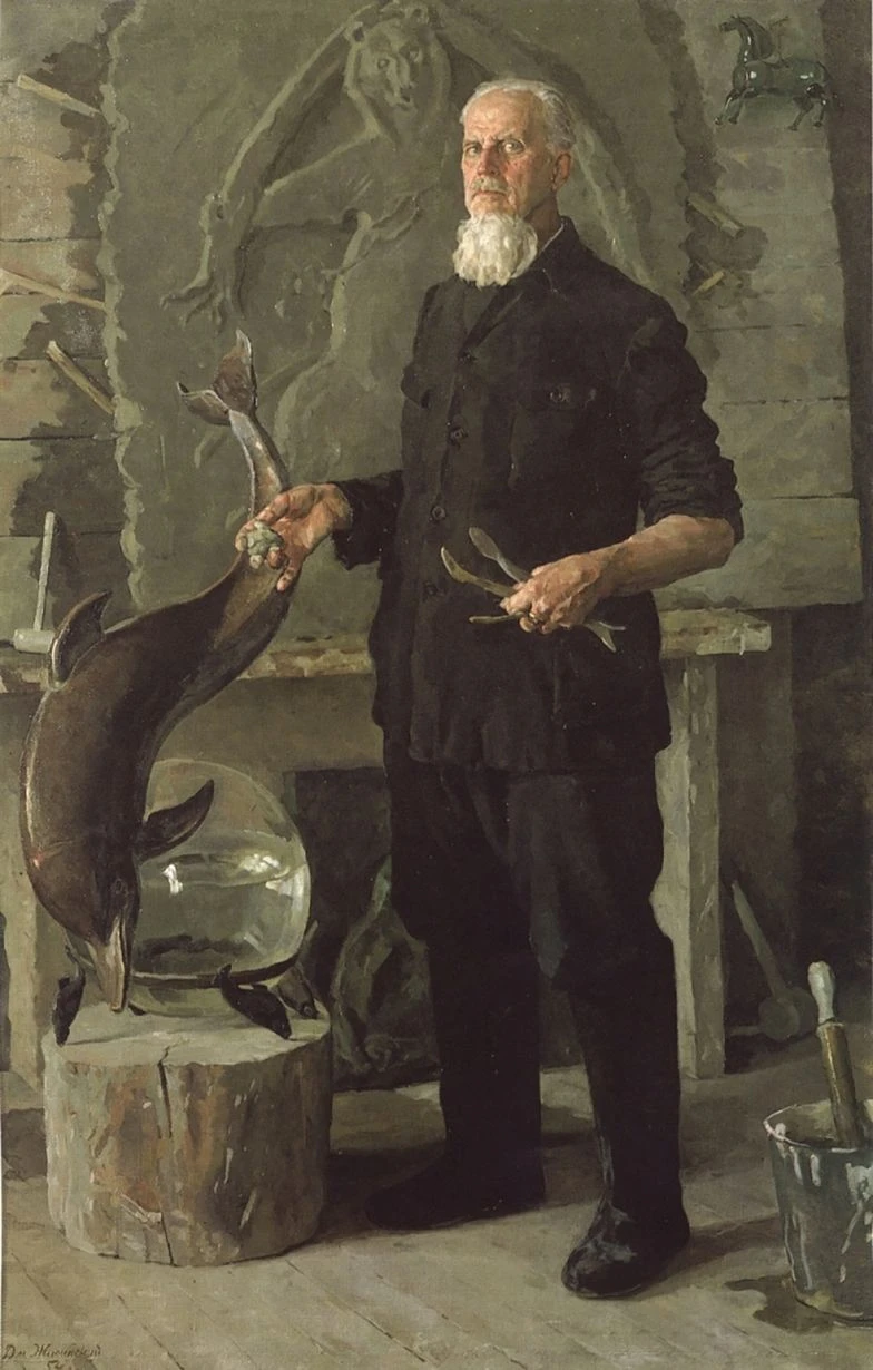 Портрет скульптора Ивана Ефимова. 1954. Холст, масло.<br>Изображение: Государственный музей изобразительных искусств Республики Калмыкия, Элиста / сайт «Масловка. Городок художников»