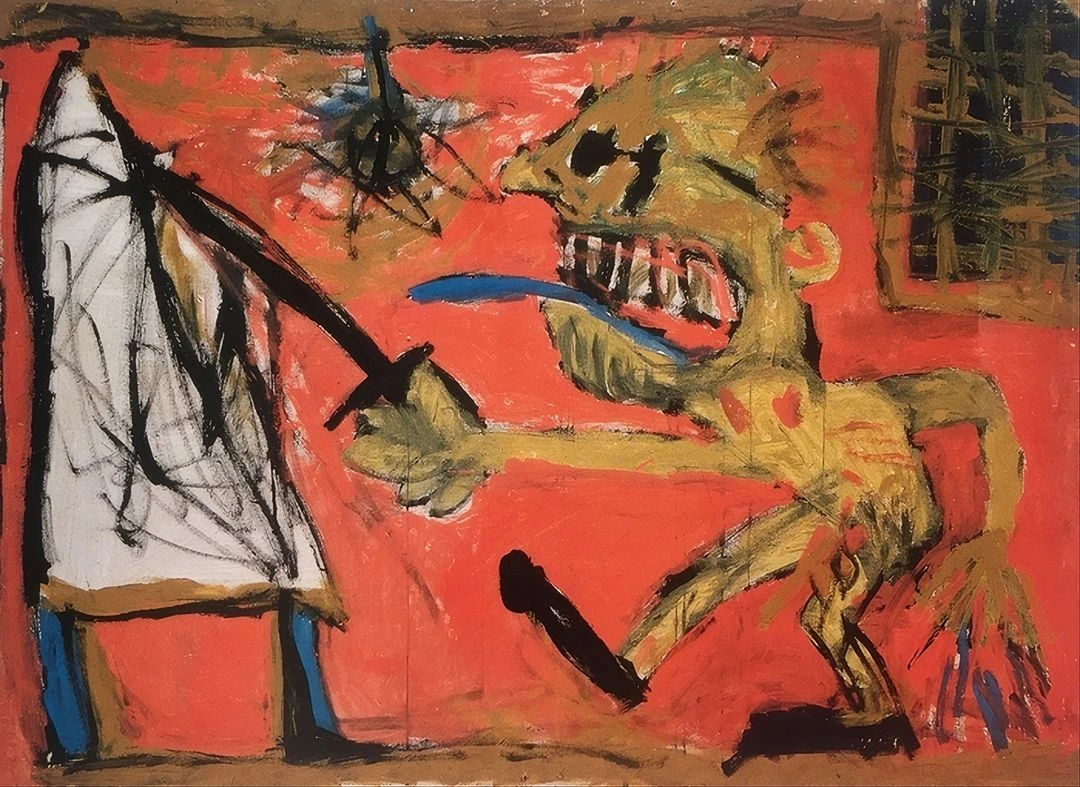 Олег Котельников. Удар кисти. 1982. Оргалит, темпера.<br> Изображение: Русский музей