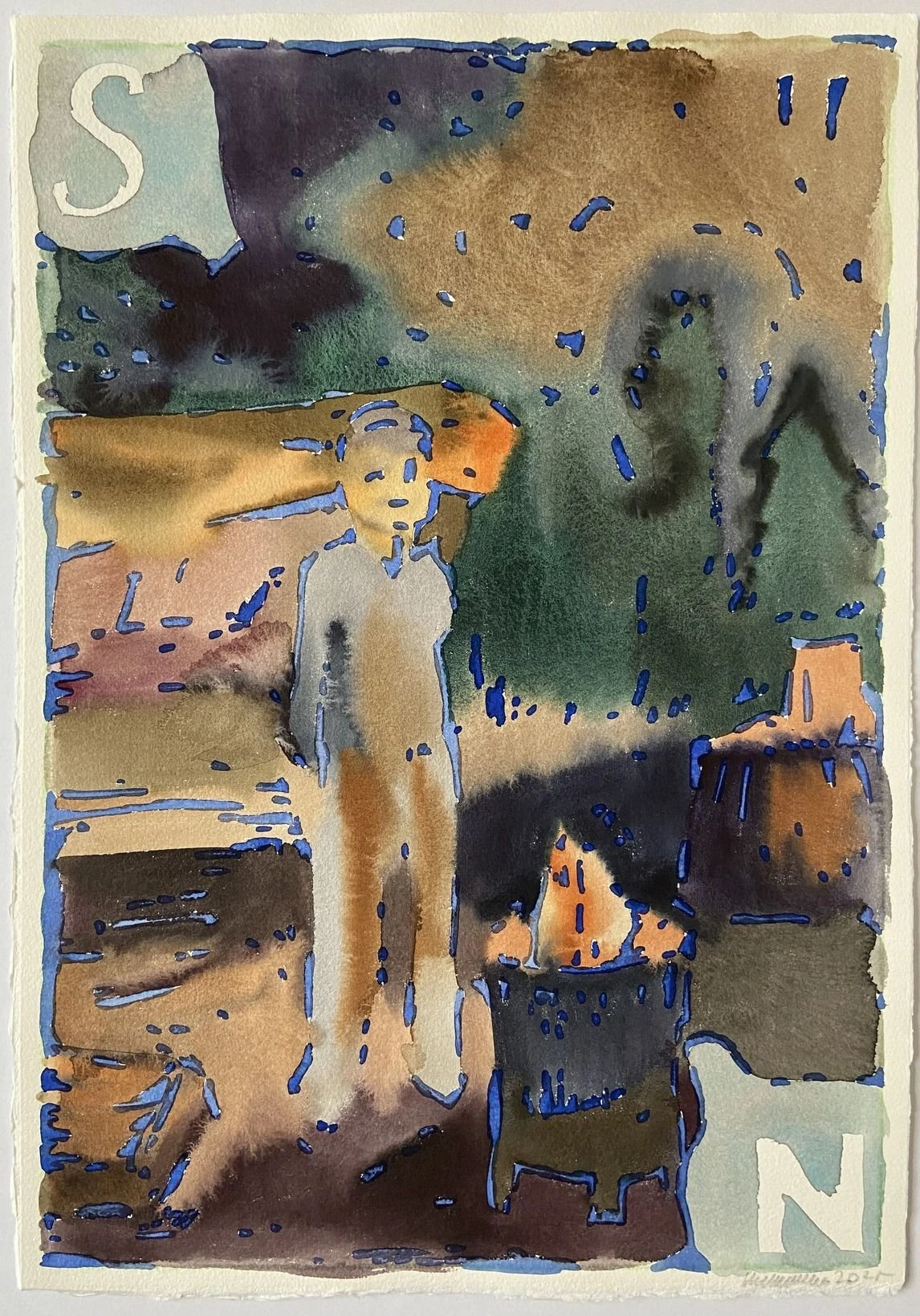 Без названия. Из серии «Йеркиш». 2025. Бумага, акварель.<br>
Изображение: Галерея MYTH