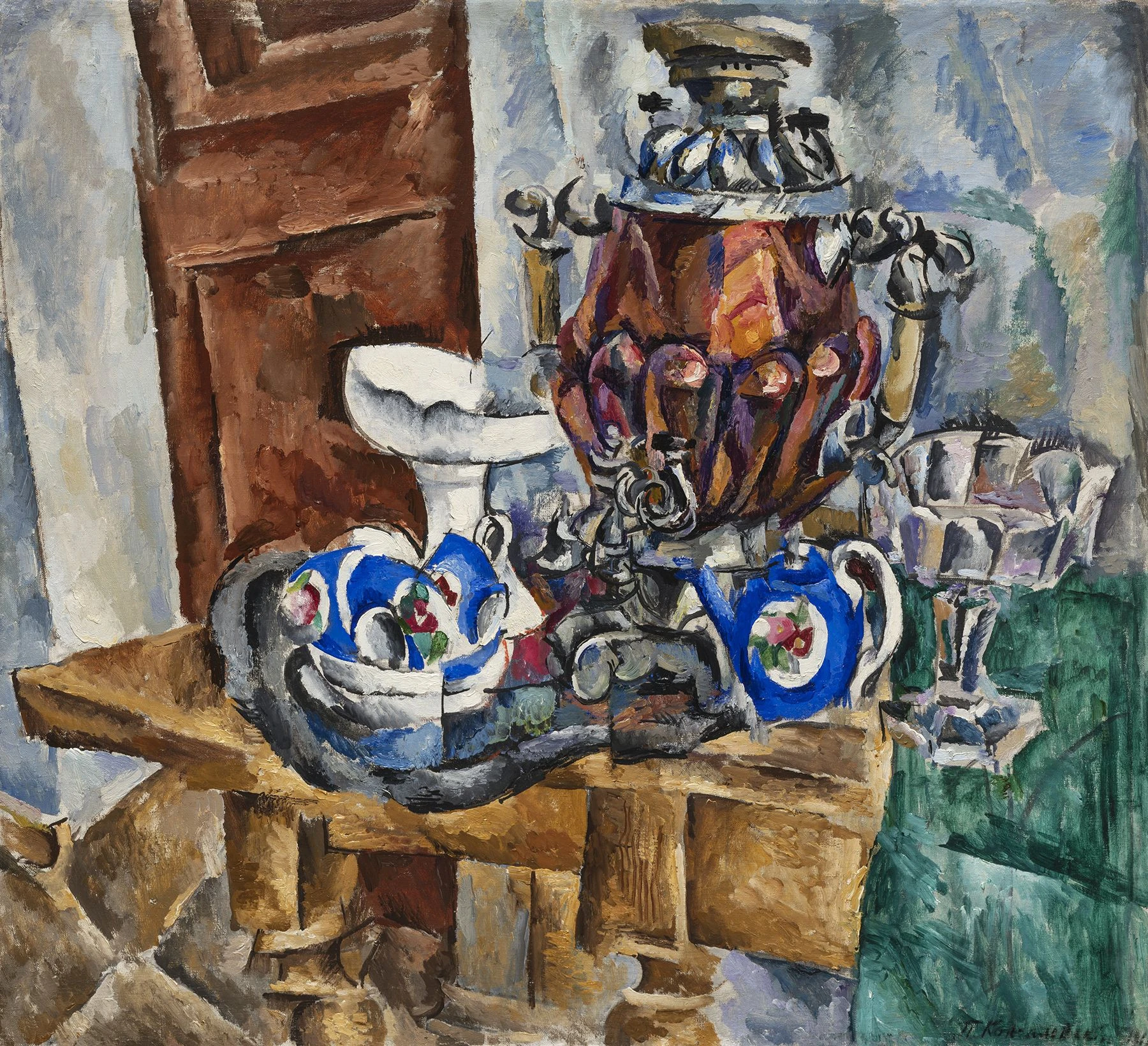 Натюрморт с самоваром. 1917. Холст, масло. <br>
Фото: Государственный Русский музей, Санкт-Петербург