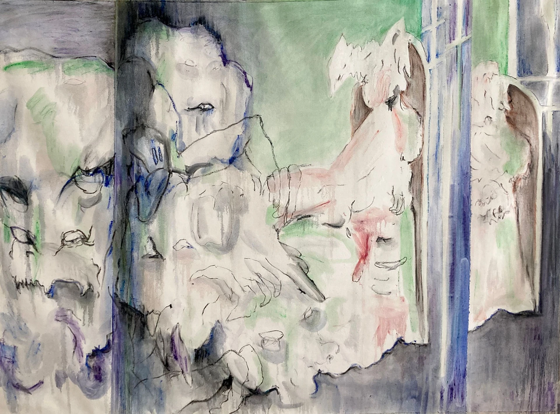 Без названия. 2022. Ойлстик, холст.<br>
Изображение: Галерея Ираги